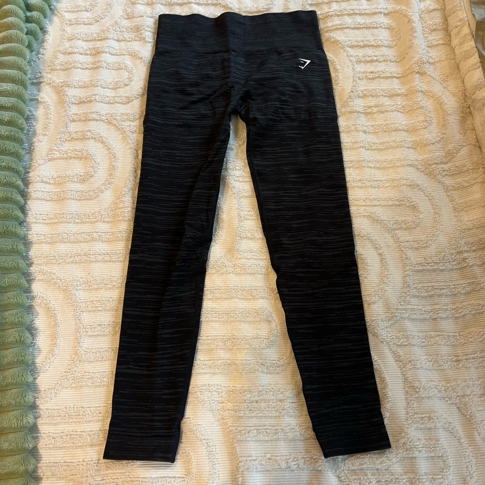 Gymshark Adapt Marl Seamless Leggings - Black/Smokey Grey - Picture 3 of 4